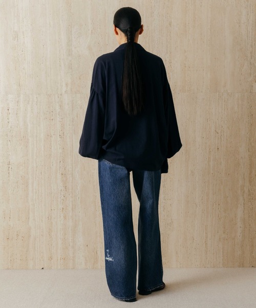 ワイドパンツ ジーンズ デニム デニムパンツ RIPPED JEANS/リップドジーンズ レディースの画像
