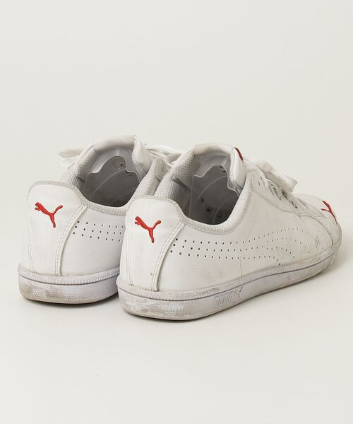 「PUMA」 ローカットスニーカー 24.5cm ホワイト×レッド メンズ_画像2