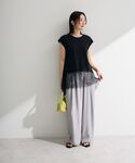 tシャツ 半袖 裾レースイレヘムフレンチTシャ...の詳細画像2
