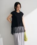 tシャツ 半袖 裾レースイレヘムフレンチTシャ...の詳細画像5