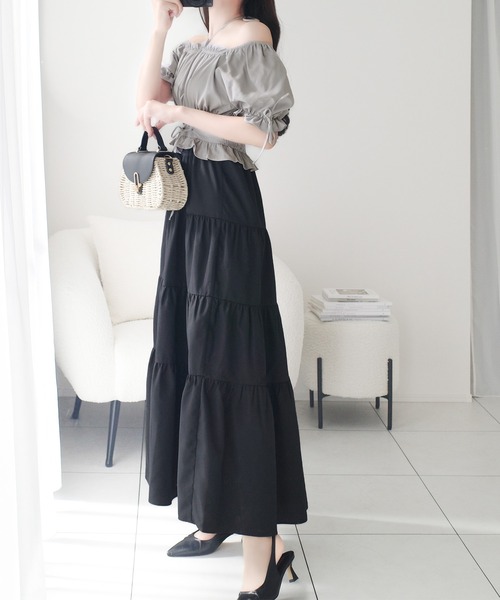 「mily bilet」 ドッキングワンピース LARGE グレー レディース_画像8