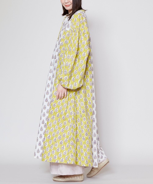 「チャイハネ」 「Amina」長袖ワンピース FREE ブルー レディース_画像5