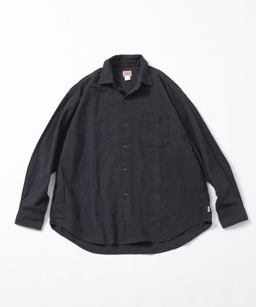 「HINSON」 長袖シャツ MEDIUM ブラック メンズ_画像2