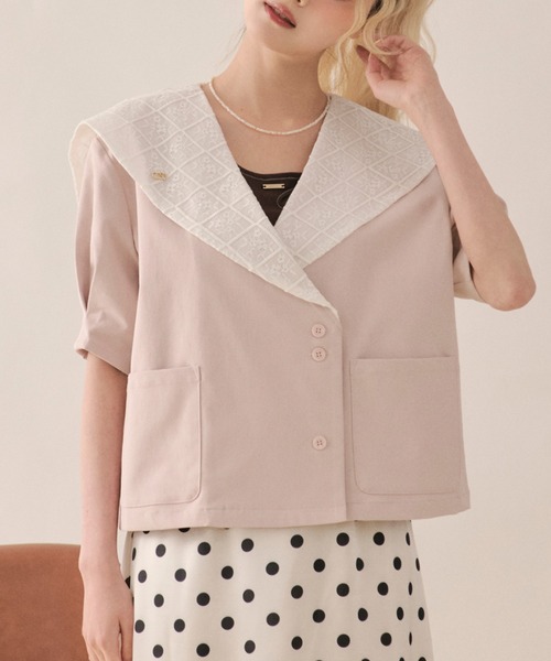 loin nuit ジャケット テーラードジャケット sailor collar lace