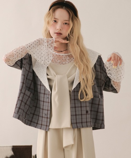 loin nuit ジャケット テーラードジャケット sailor collar lace