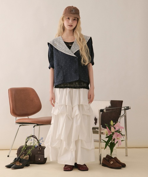 loin nuit ジャケット テーラードジャケット sailor collar lace