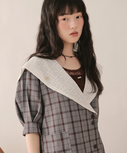 loin nuit ジャケット テーラードジャケット sailor collar lace