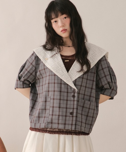 loin nuit ジャケット テーラードジャケット sailor collar lace
