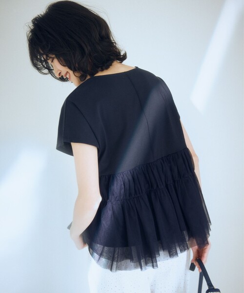 「組曲」 半袖カットソー 3 ネイビー レディース_画像2