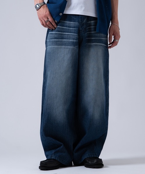 OXA ジーンズ ストライプデニムパンツ メンズ : ZOZOTOWN Yahoo!店