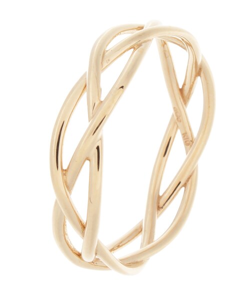 COCOSHNIK（ココシュニック） 指輪 リング K10つぶし丸線 3つ編み