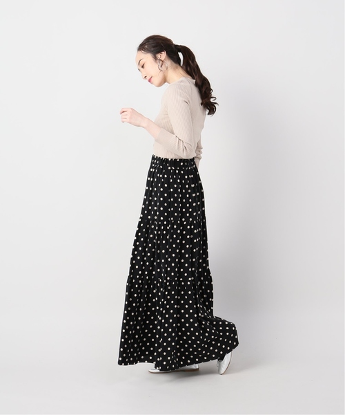 ロング スカート 「SACRA/サクラ」ドットティアードスカート