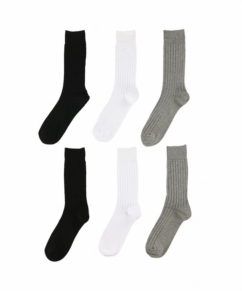 FRUIT OF THE LOOM 靴下 LOOM 「MEN'S」クルー丈リブ 6Pソックス