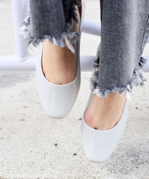 新品未使用　SHIPS for women ロングスクエアフラットシューズ SHIPS（シップス） レインシューズ TEMPERATE for SHIPS:スクエア