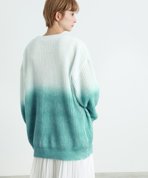 select MOCA ニット 2021 AW クルーネックグラデーションデザイン 