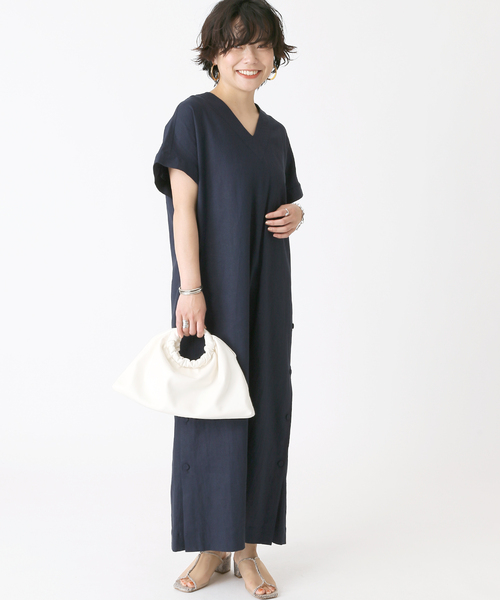 新品未使用品　レーヨン麻ワンピース セール】【シアー／夏ワンピ】レーヨン麻ワンピース（ワンピース