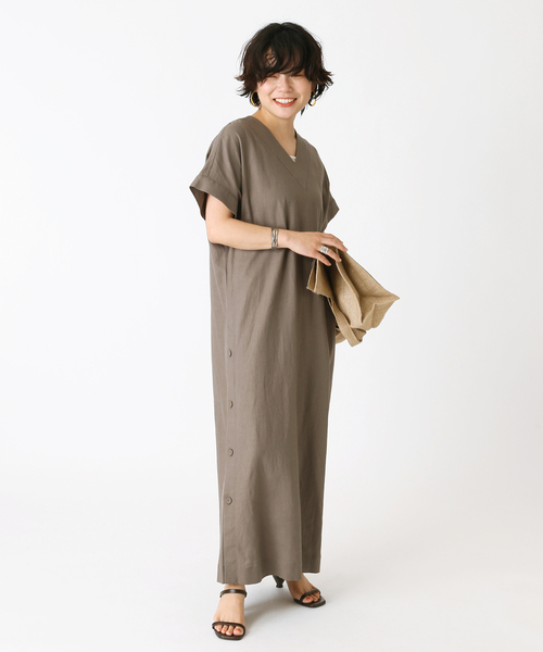 リネン素材●サイドスリットワンピース●Massimo Dutti リネン素材○サイドスリットワンピース○Massimo Dutti 楽天市場