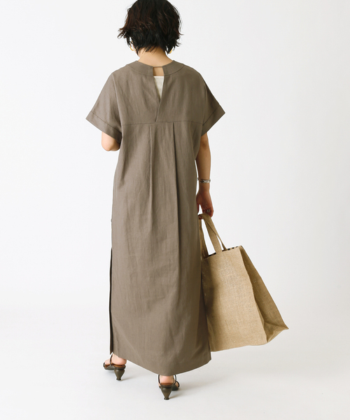 【希少】 ステラマッカートニー ワンピース ドレス 38 五分袖 リネン混 白 Kahina Long Dress ギャザリングエアリードレス（ワンピース