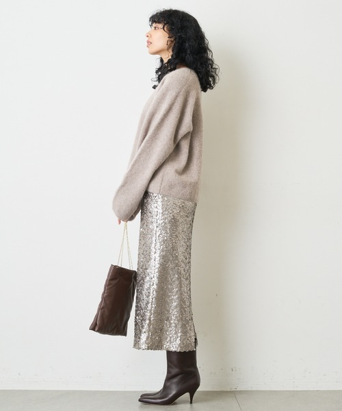 Whim Gazette（ウィム ガゼット） ニット ファークルーネックプル