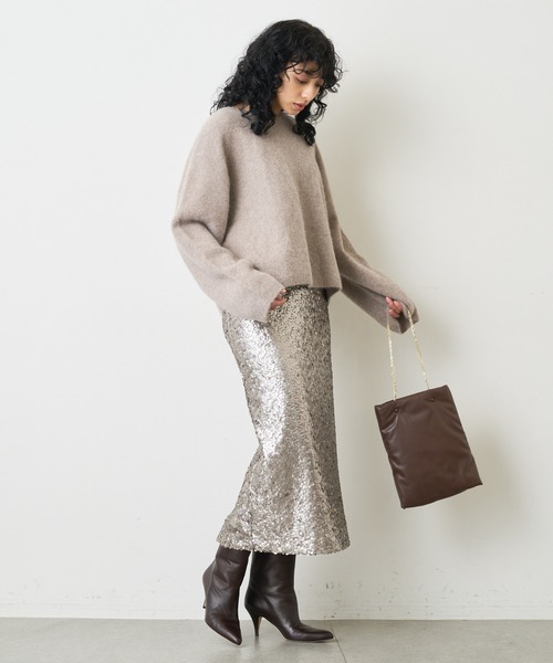 Whim Gazette(ウィム ガゼット) ニット ファークルーネックプル Whim Gazette(ウィム ガゼット) ニット ファークルーネックプル