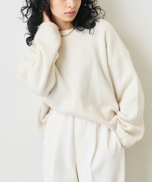 Whim Gazette(ウィム ガゼット) ニット ファークルーネックプル Whim Gazette(ウィム ガゼット) ニット ファークルーネックプル