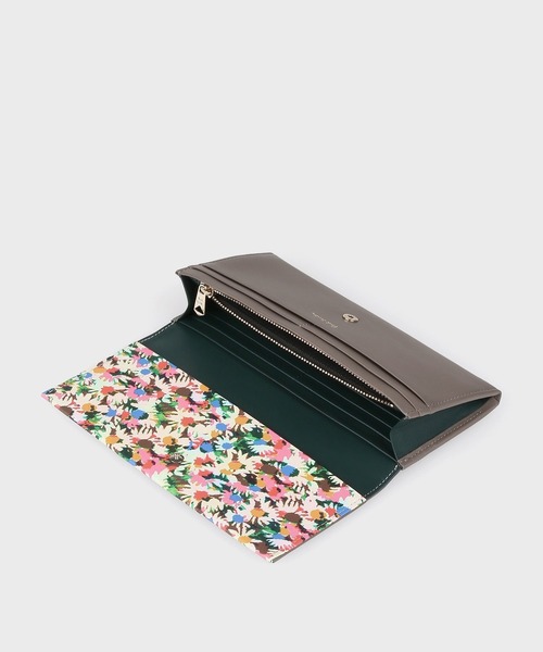 ポールスミス　マーガレットプリントトリム 長財布 ダークグリーン Paul Smith 財布 マーガレットプリントトリム 長財布 / 845008