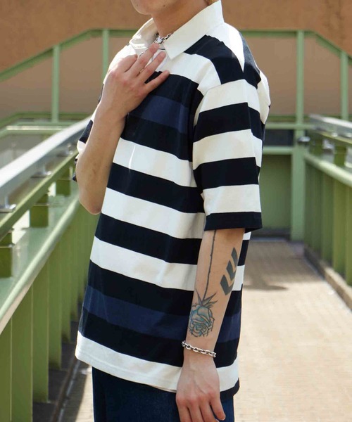 NO NEED（ノーニード） ポロシャツ USAコットンボーダーラガー