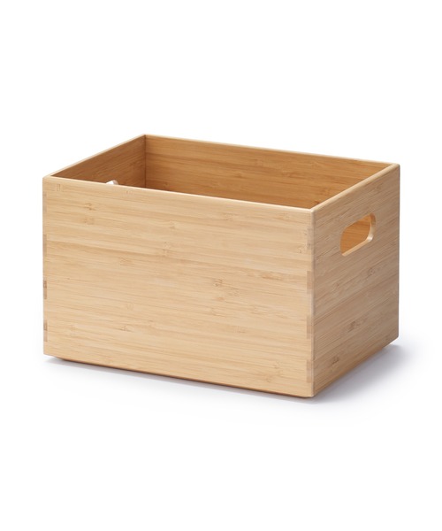 無印良品（MUJI） 収納 重なる竹材長方形ボックス ハーフ 中 約幅26