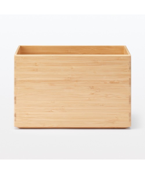 無印良品（MUJI） 収納 重なる竹材長方形ボックス ハーフ 中 約幅26