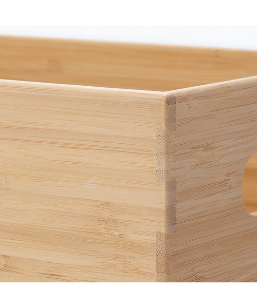 無印良品（MUJI） 収納 重なる竹材長方形ボックス ハーフ 中 約幅26