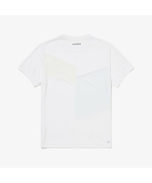ラコステ★テニス★ウルトラドライ鹿の子地Tシャツ★ホワイト★新品#ジョコビッチ LACOSTE tシャツ ウルトラドライ鹿の子地アシンメトリーTシャツ