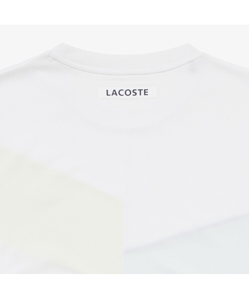 LACOSTE tシャツ ウルトラドライ鹿の子地アシンメトリーTシャツ