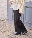マタニティ ニットリブワイドパンツ(マタニティ...の詳細画像1