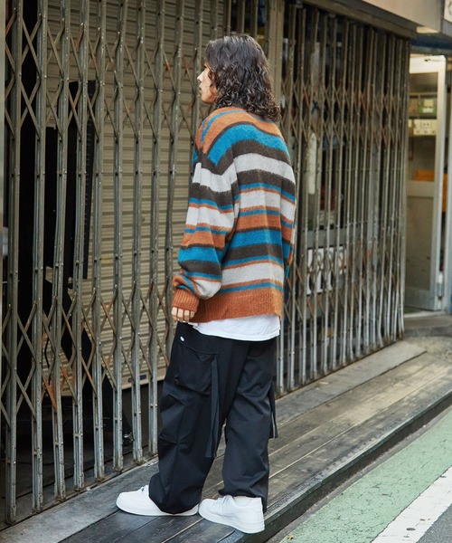 セーター ニット Buyer's Select/シャギーマルチボーダーニット メンズ