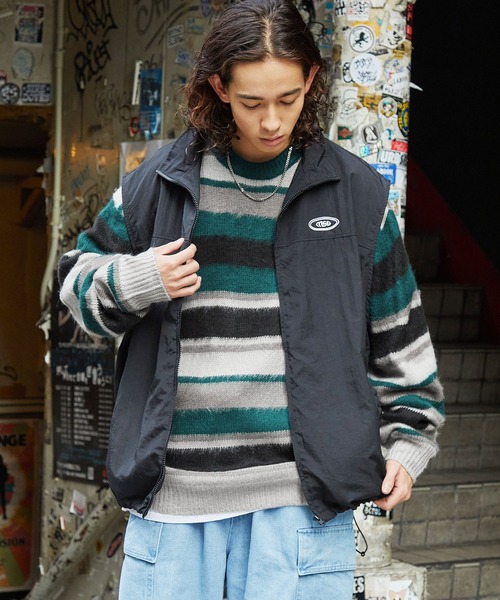 セーター ニット Buyer's Select/シャギーマルチボーダーニット メンズ