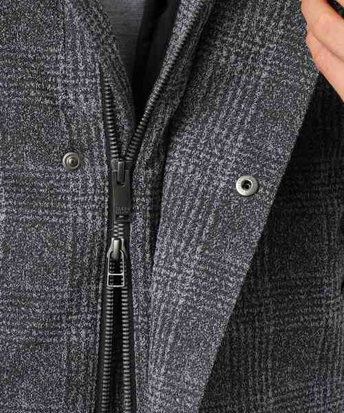 タケオキクチ 22AW 3WAY グレンチェック ダウンライナー フードブルゾン 3WAY】 ジャカード グレンチェック ダウンライナー ブルゾン（ブルゾン