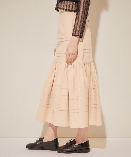 me&me couture スカート タックボリュームロングスカート レディース 