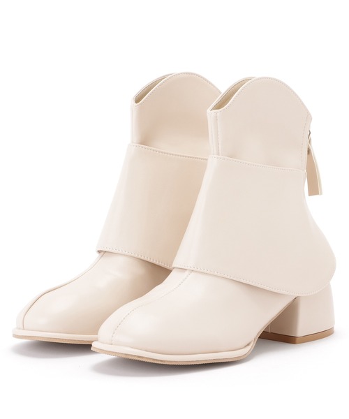 【DUNE LONDON】Suede Western ショートブーツ Lace Ladies ブーツ カバー風チャンキーウエスタンショート