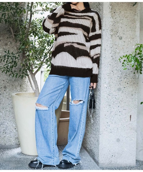 LATINA（ラティーナ） ニット セーター ゼブラ シャギー ニット