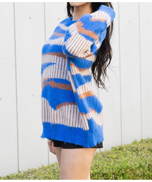 世田谷ローファー　　シャギー　チルデンニット　セーター LOWRYS FARM（ローリーズファーム）の「UNISEXチルデンニット