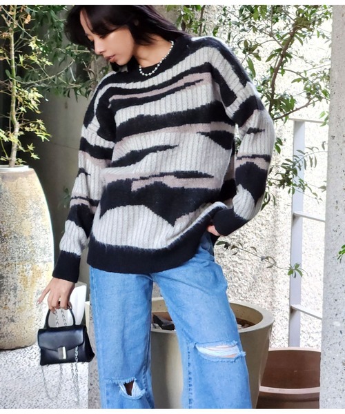 LATINA（ラティーナ） ニット セーター ゼブラ シャギー ニット