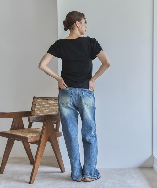 シルバー ストレートデニム レディース アメリカンホリック AMERICAN HOLIC 【WEB限定・小柄女性向け