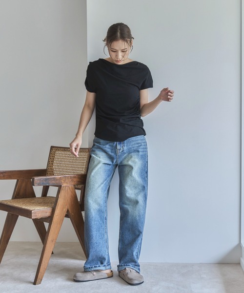 CHEEZE˓˓༼ˀᵕ̈༽ DENIM×DENIM デニムパンツ　FREEサイズ セール】ルーズバギーウォッシュドデニムパンツ/セミワイド
