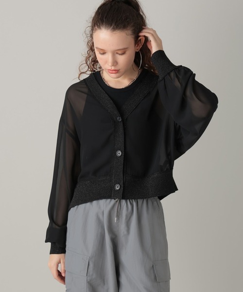 カーディガン ドッキングシアーカーデ レディース シアードッキングカーディガン | PROPORTION BODY DRESSING