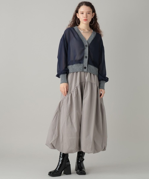 カーディガン ドッキングシアーカーデ レディース シアードッキングカーディガン | PROPORTION BODY DRESSING