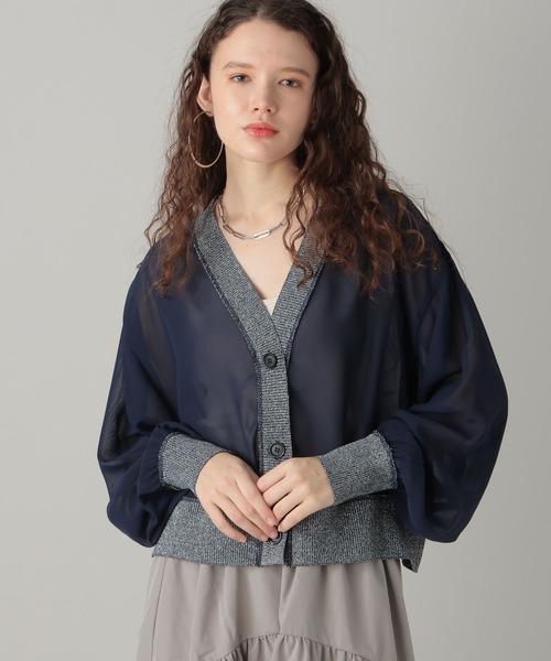 カーディガン ドッキングシアーカーデ レディース FOREVER21 カーディガン 「2024SS」シアードッキングカーデ