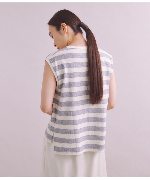 タンクトップ ノースリーブ Graph Border Jersey タンクトップ レディース SIPULI タンクトップ ノースリーブ Graph Border Jersey