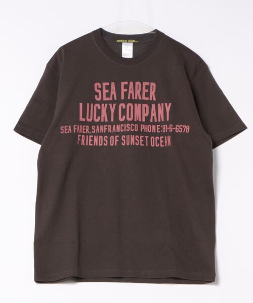 tシャツ 「日本製」グリーンボウル 「GREEN BOWL」Organic CottonT-shirts (D柄 SEAFARER） レディース メン GREEN BOWL tシャツ 「日本製」グリーンボウル 「GREEN BOWL