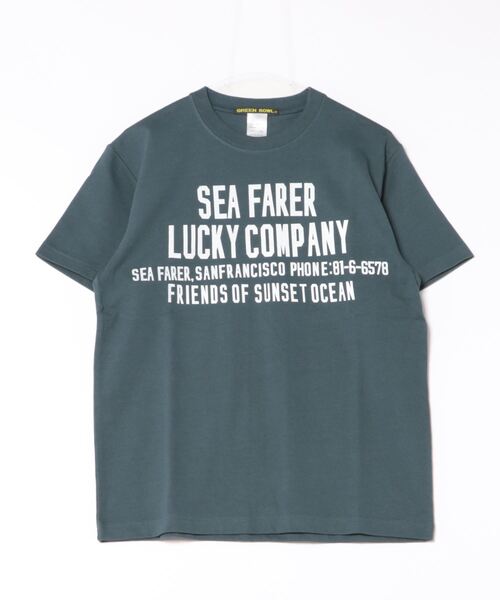 tシャツ 「日本製」グリーンボウル 「GREEN BOWL」Organic CottonT-shirts (D柄 SEAFARER） レディース メン GREEN BOWL tシャツ 「日本製」グリーンボウル 「GREEN BOWL