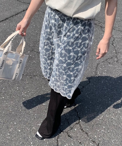 CRB パンツ レーススカートレイヤードパンツ レディース : ZOZOTOWN 